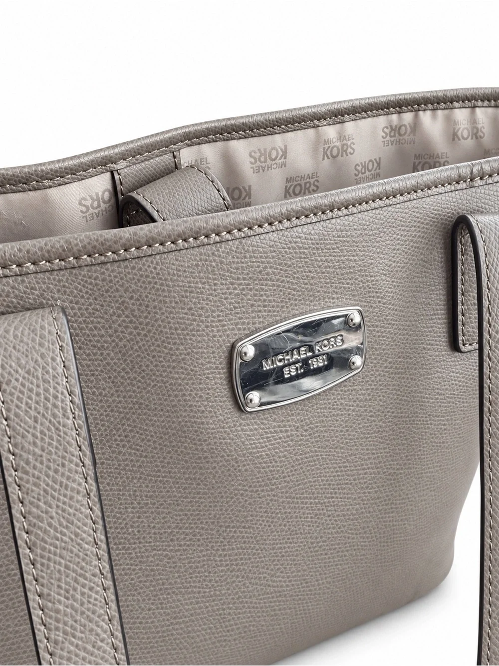 ✨ Michael Kors Jet Set Travel Tote Bag Saffiano Leather Taupe/Gray ✨
